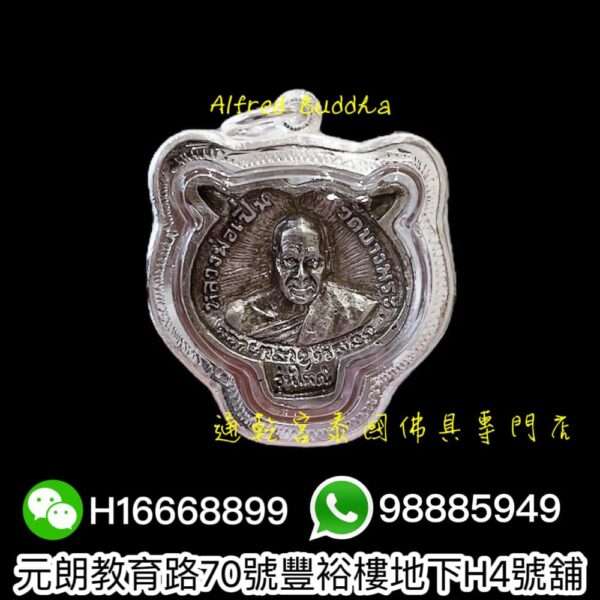 伏虎羅漢 龍婆笨 2535年 純銀虎頭後自身：圖片 2